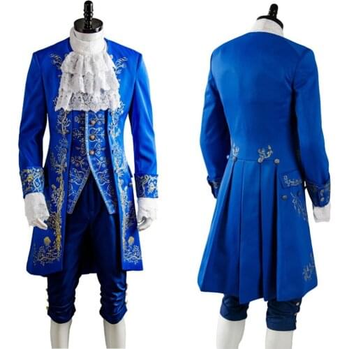 Adult Beauty and the Beast Belle Prince Adam Costume Dan Stevens Prince Blue Costumes