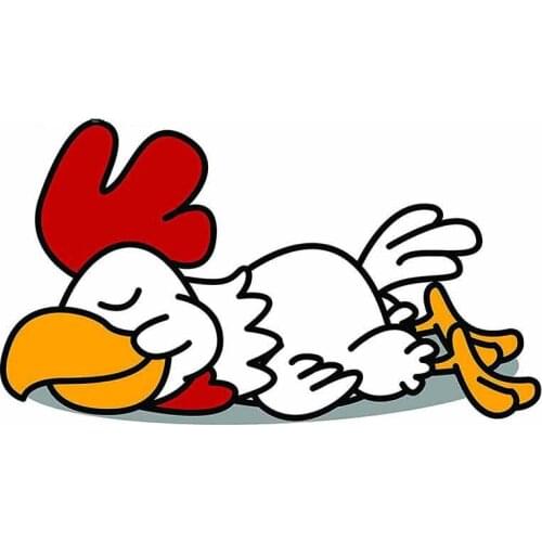 Creative Animal Funny Cute Sleepy Lazy Chicken Cartoon Fine Decal DIY Occlusion Scratch Car Accessories Car Sticker Kk13*7cm