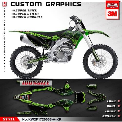 KUNGFU GRAPHICS Enduro Stickers Racing Decals Personalised Vinyl Wraps for KX250F KXF 250 2017 2018 2019 2020