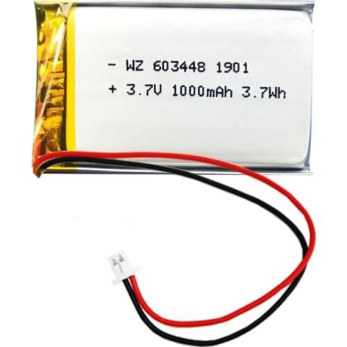 Small speaker lithium battery 603448 (1000MAH) 3.7V night light beauty instrument pet feeder GPS