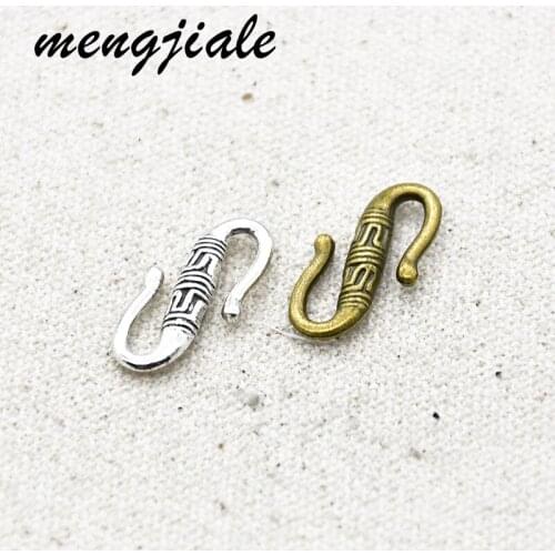 12pcs Wholesale Metal Alloy S-shaped Flower Connector Charm Clasp Hooks Pendants For Making DIY Handmade Finding Jewelry
