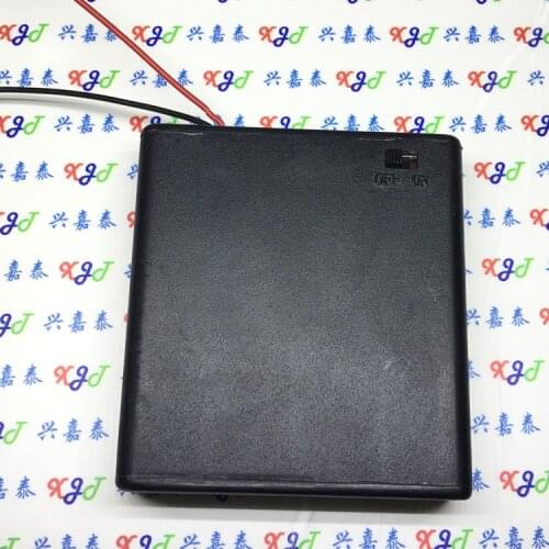 6pcs 4 section 5 with cover tape switch battery box four AA # AA6V volt is covered with switch