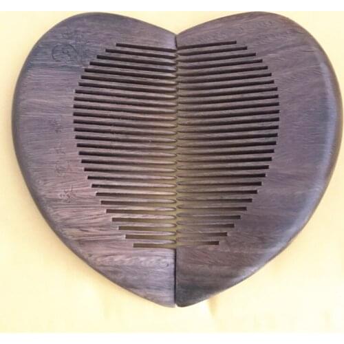 2pcs Love Soulmate Gift Heart Shape Natural Wood Sandalwood Hair Brush Comb Head Massager Brushes Pain Relief Massage Haircomb