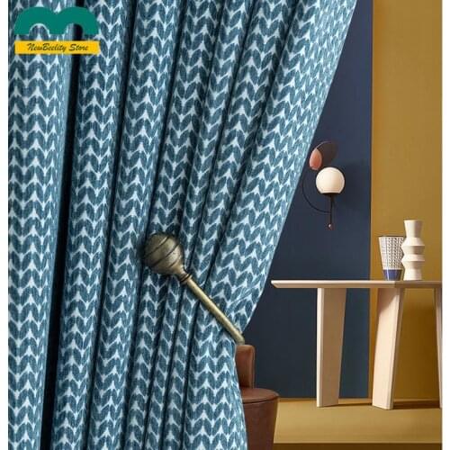 Luxury Customized Curtains Thickening Blackout Chenille Jacquard Modern Nordic Curtains for Living Dining Room Bedroom Window
