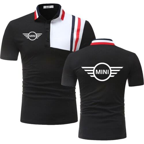 Casual 100% cotton Mens polo shirt Mini car logo Print New Harajuku style high quality Mens short sleeve top 2021 hot sale