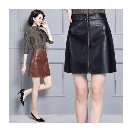 Top brand New Fashion 2020 Genuine Sheep Real Leather Skirt K1 high quality