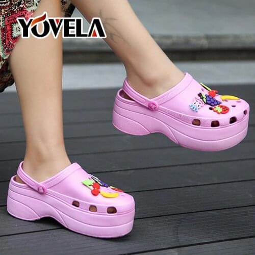 Women Sandals Jelly Shoes Ladys Garden Shoes Beach Sandals Slippers Summer Wedge Comfortable Sandals Ladies Slip-on Flat Sandal