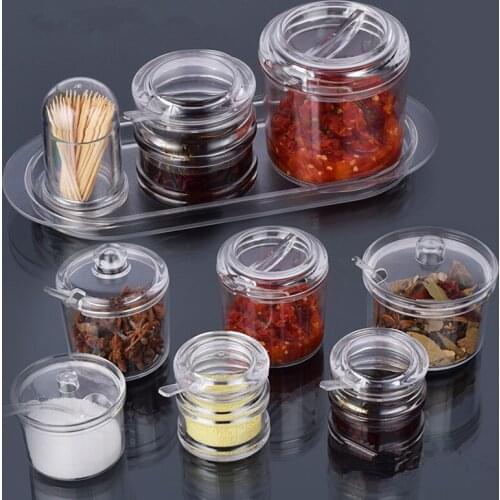 Seasoning salt shaker can acrylic box spice can sugar bowl kitchen supplies
