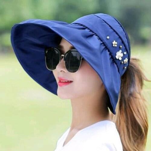 Women Sun Protective Hat Widened Brim Soft Breathable Empty Top Hat for Summer Chapeau Femme Ete Fashion Womens Summer Hat