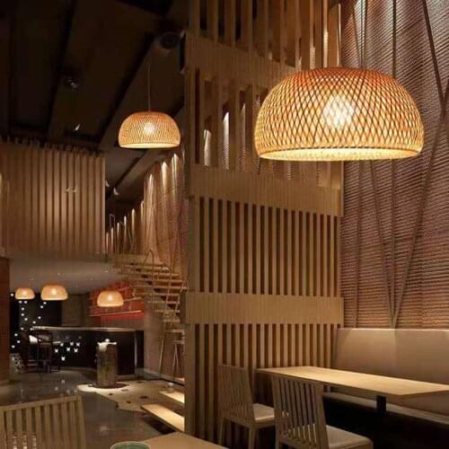 Modern minimalist restaurant bedroom pure bamboo art bamboo hand-woven chandelier tea bar cafe chandelier Japanese style
