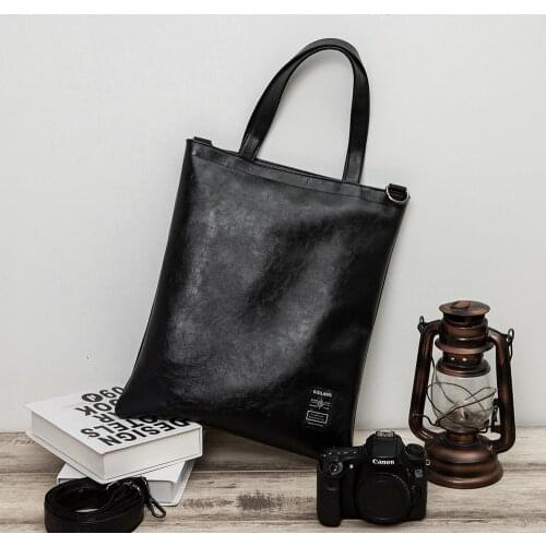 Vintage crazy horse leather handbag for Men big capacity cowhide tote soft cow leather shoulder bag male large travel bags