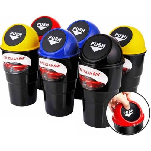 Universal Car Trash Can Rolling Cover Tape Car Styling Waste Bin Office Desktop Auto Garbage Paper Basket Trash Container Case