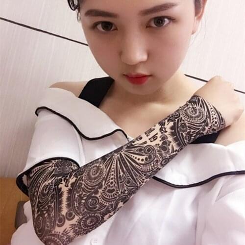 1Pcs Cycling Sleeves 3D Tattoo Printed Armwarmer UV Protection Outdoor MTB Bike Bicycle Sleeves Arm Protection Ridding Sleeves