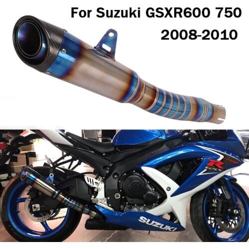 Titanium Alloy Exhaust For Suzuki GSXR600 GSXR750 2008-2010 Mid Link Pipe Connect Tube Muffler Tips Escape Slip On Motorcycle