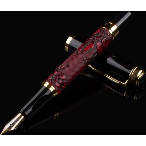 High Quality Metal Dragon clip luxury Fountain pen ink pen Nib Iraurita caneta tinteiro stationery Penna stilografica Stylo plum