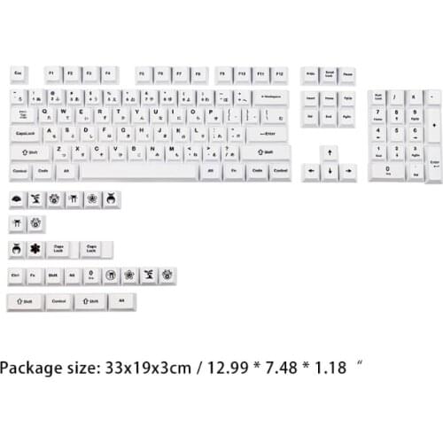 Japanese Keycaps PBT Dye Sublimation Upgrade 135 Keycap Set Cherry Profile for Cherry Mx Switch Mechanical Keyboard J0PB