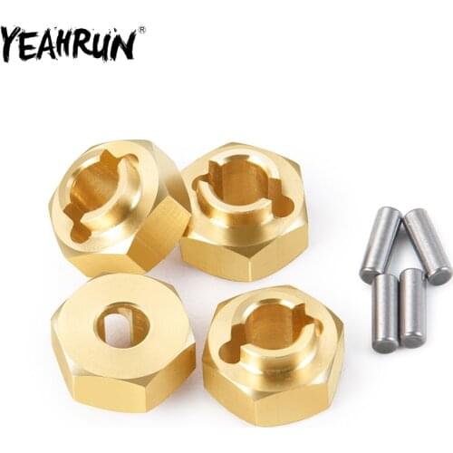 YEAHRUN 4pcs Brass Counterweight Balance Weight 4.5mm Wheel Hubs Combiner Set For 1/24 Axial SCX24 90081 RC Crawler Car Parts