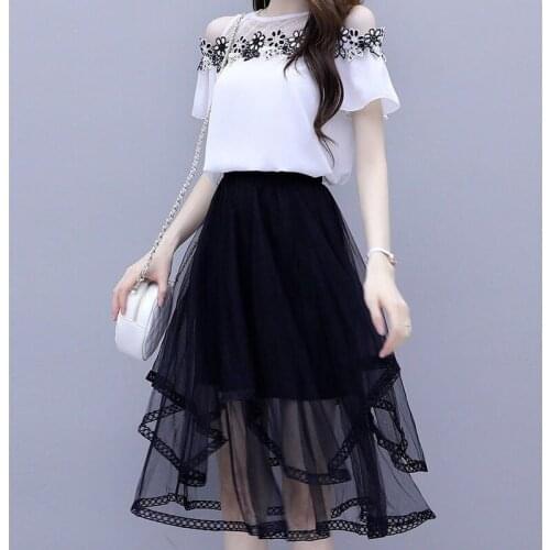 Womens New Skirts, Summer Suits, Skirts, Western Style Dresses, Short-sleeved Womens Skirts, Two-piece Fashion