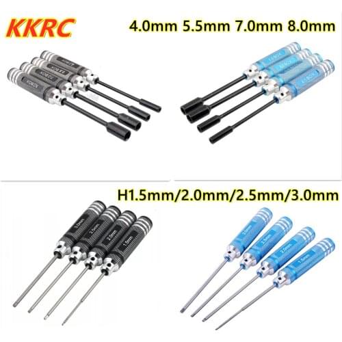 1.5 2.0 2.5 3.0 4.0 5.5 7.0 8.0mm Hex Screw Driver Wrench Hex Nut Screwdrivers For RC Car TRX4 SCX10 WLtoys HSP TAMIYA Losi