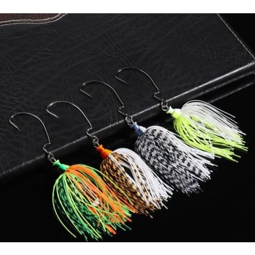 1pc 10g Artificial Fake Bait Chatterbait Blade Bait Hook Fishing Lures Tackle W/ Rubber Skirt Buzzbait Spinnerbait Fishing Tool