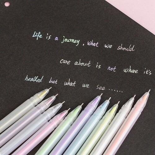 10pcs/lot 0.6mm Diy Scrapbooking Colored Gel Pen Scraobook Coloring Stationery