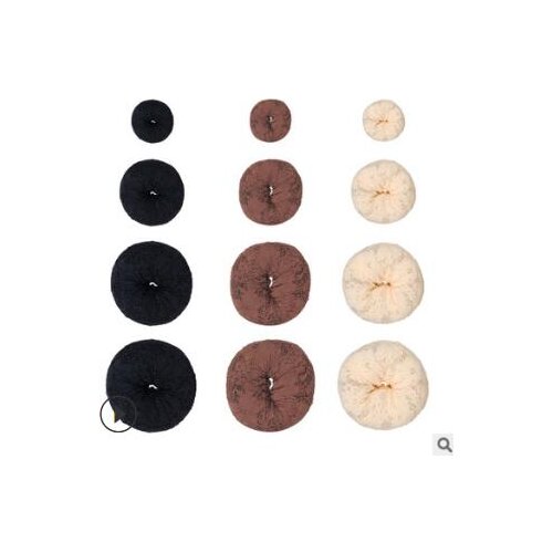 100pcs/lot 4 Size DIY Lady Simple Speediness Hair Donut Braiders Black/Brown/Beige Lace Hair Bun Maker Hair Accessories HA1225