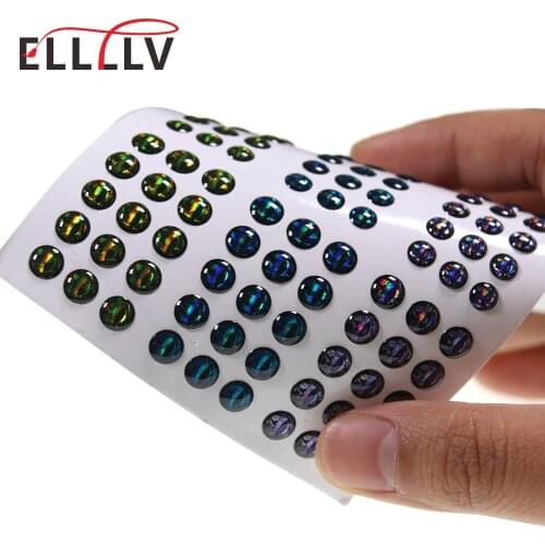 Elllv 12 Sheets/2196pcs Assorted Holographic Epoxy 3D Fish Eyes 3mm~6mm DIY Material for Fishing Lure Jigs Streamer Fly