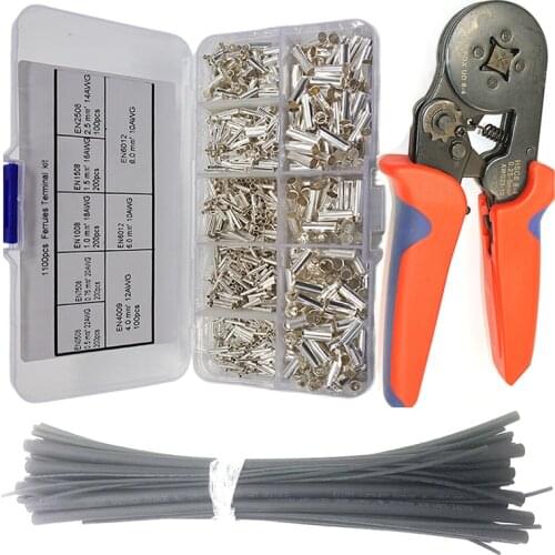 1850/1100Pc EN Wire Connector Uninsulated Copper Terminal Bootlace Ferrules Cord End Electrical Cable Crimp Terminals 0.5-6.0mm2