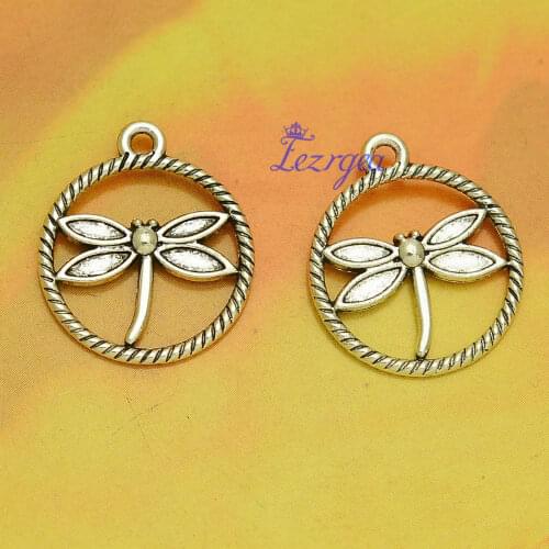 25pcs/lot--19mm, Antique silver plated Dragonfly charms,DIY supplies,Jewelry accessories