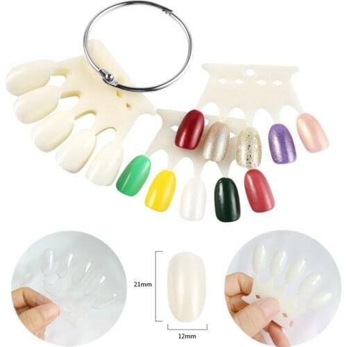 50pcs Acrylic Artificial Nails Display Crown Shape DIY Salon Nail Art Palette For Practice Clear/ Natural