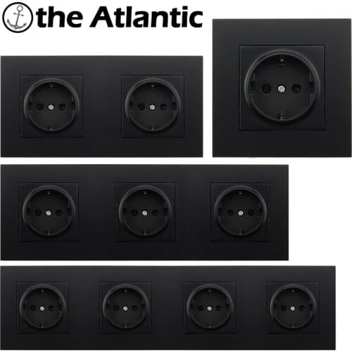 Atlectric Multiple Sockets EU/DE/RU Standard Plug Socket Plastic Panel Wall Electrical Outlet 1/2/3/4 Socket