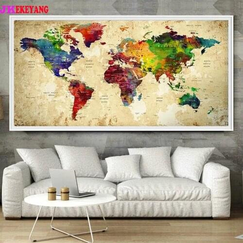 Large 5D Diy diamond painting World map Diamond Mosaic Rhinestone Embroidery cross stitch Y4603