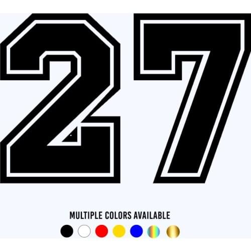 CK2936#Number 27 funny car sticker vinyl decal silver/black car auto stickers for car bumper/rear window
