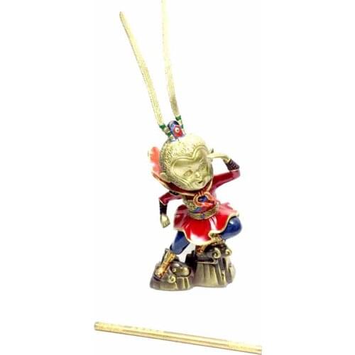 Clolorful Chinese Myth Brass Monkey King Copper Sun Wukong Craft Furnishing Collectibles Articles Gift Home Decoration