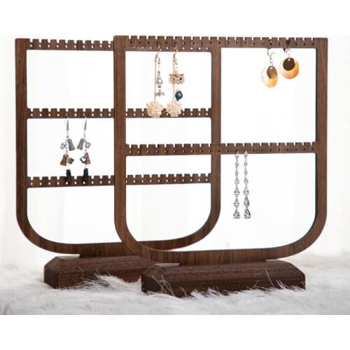 Wooden Jewelry Making Supplies Wood Earring Holder Earings Packaging Earring Organizer Hanging Jewellery Display Stand Sets
