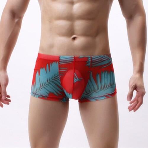 Breathable Sexy Mens Boxer Shorts Underwear Low Rise Underpants Bulge Pouch Boxers Man Panties Beachwear Mens Lingerie Plus Size