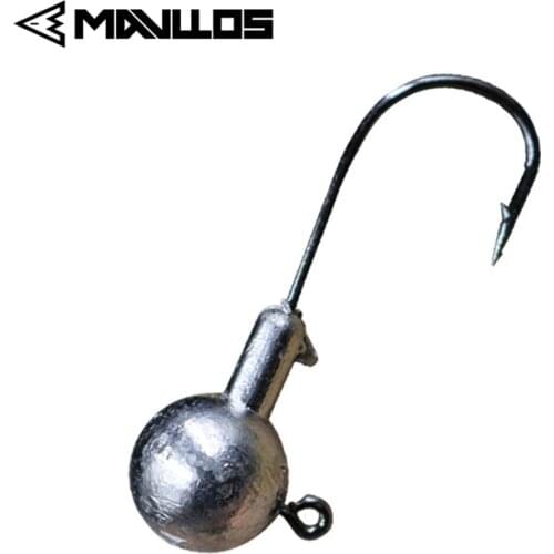Mavllos Jig Head Hook 1-8g Barbed Hooks Lead Head Fishing Hook Jig for Soft bait Worm Fishing Jigs Head Fishing Accessories