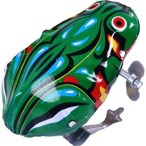 5.5CM Cute Kids Classic Tin Wind Up Clockwork Toys Jumping Frog Vintage Toy For Children Boys Educational Toys For Kids