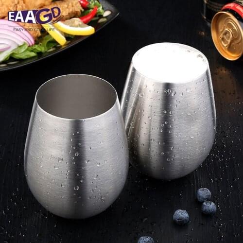 Insulated Wine Cups - Stainless Steel Stemless Wine Cups - Double Walled Wine Tumblers