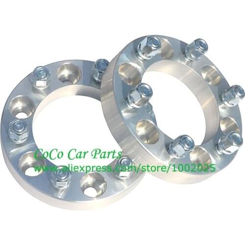 2pc 1" Wheel Spacers - 6x5.5 to 6x5.5 - 12x1.5 Studs - for GMC Dodge Hummer