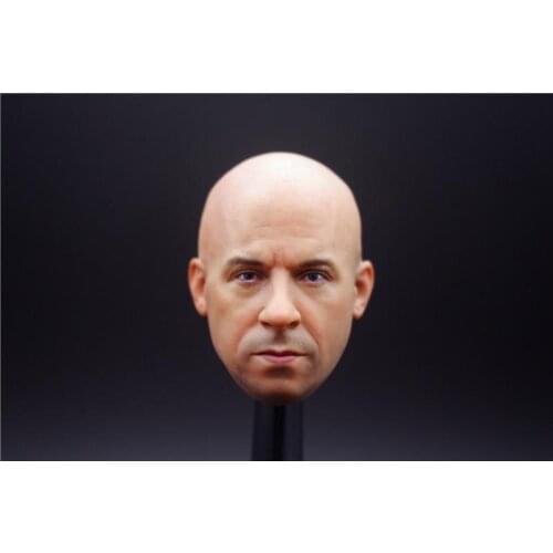 Collectible 1/6 ACE Driver Macho Mr.Vin Diesel Head Craved Sculpt Bald Model for 12'' Strong Action Body Accessory