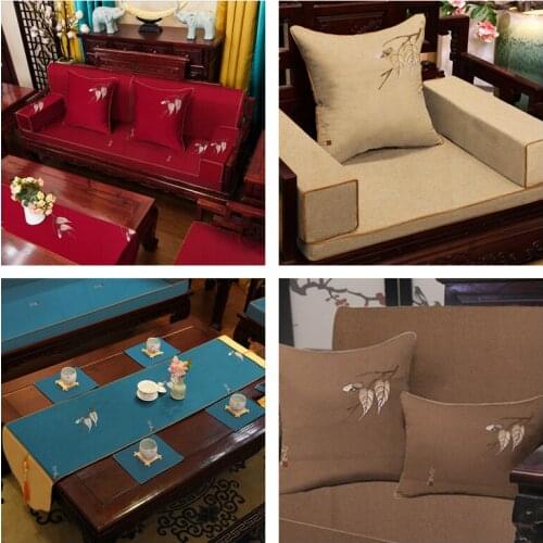 Linen Fabrics Sewing Embroidery Sofa Pillow Table Cloth Interior Desktop Decoration Jacquard Woven Material