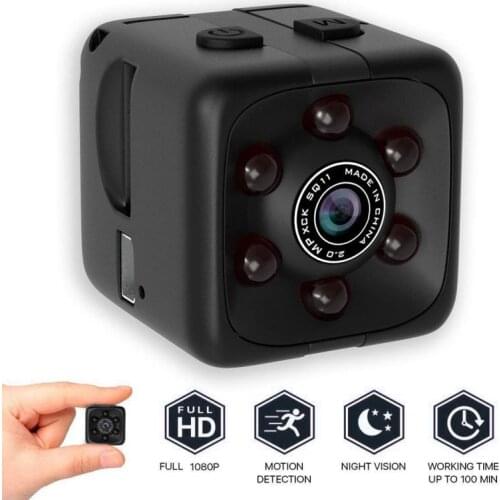 1pc SQ11 1080P Mini Camera Built-in Microphone Portable Mini Camcorders USB Rechargeable Mini Car DVR Camera Motion Sensor
