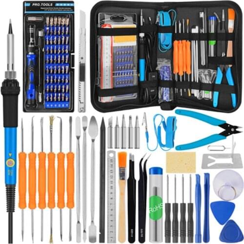 60W Soldering Iron Screwdriver Set Tool Soldering Iron Tweezers Wire Stripper Multi-function Screwdriver Tool Set Welding Tools