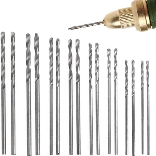 16Pcs HSS White Steel Twist Drill Bit Set 0.8-1.5mm For Electric Grinding Drills