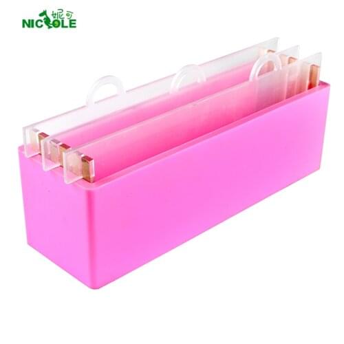 Nicole Silicone Soap Mold Rectangular Handmade Loaf Swirl Render Soaps Making Mould with Transparent Vertical Acrylic Clapboard
