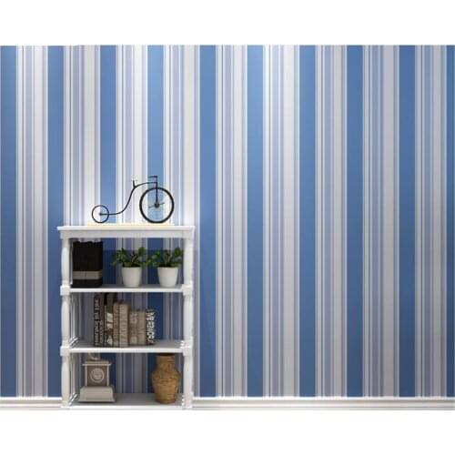 Beibehang papel de parede Mediterranean stripe wall paper and black and white simple and non woven wallpaper wall 3d wallpaper