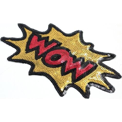 Clothes Embroidered Iron On Patches Cloth Sequins Patch DIY Sew On Appliques Garment Accessory Wow Hot Fix Motifs