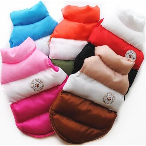 Color Matching Dog Clothes Winter Warm Bread Suit Windproof Buckle Lightweight Vest Coat For Small Large Dogs Chihuahua Pug XXL