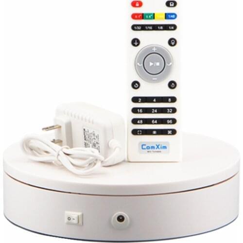 20*5cm Stable Heavy Load Remote Control Electric Turntable Jewelry Display Stand 360 Degree white Color 20-68 Secs Per Circle